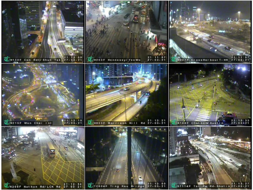 Images captured by CCTV installed by the Transport Department taken on March 27, 2021during the one-hour lights-out event.
Image credit: Transport Department.